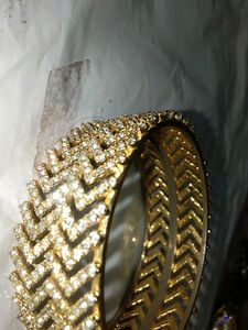 Glimmering Stones Metal Designer Bangles