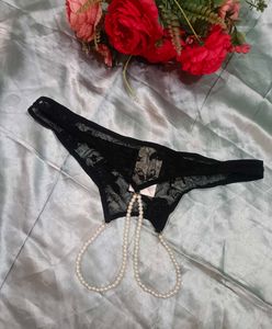 Black Lace Pearl G-String