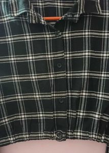 Black Plaid Crop Top
