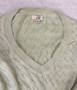 Green Knit Top - Short Sleeve