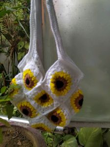 Tote Bag Made With Crochet