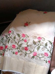 It's A Beautiful  Saree With Embroidery