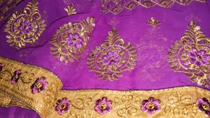 Purple Embroidered Saree