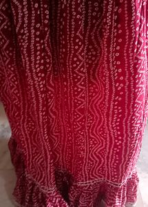 Gown In Bandhani Print