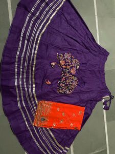 Navratri Style Purple Lehenga Choli Set