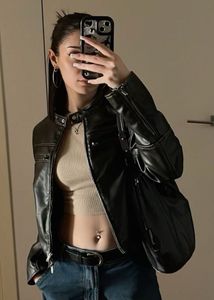 oversized leather jacket