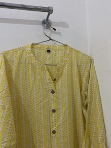 Yellow Printed Kurta