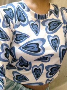 Retro Print Long Sleeve Top