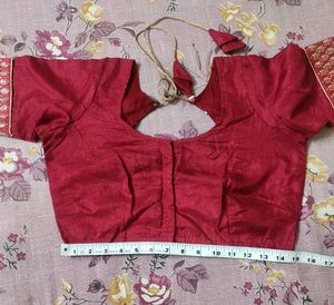 Price Drop Red Silk Saree With Blouse