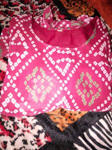 Pink Bandhani Print Dress