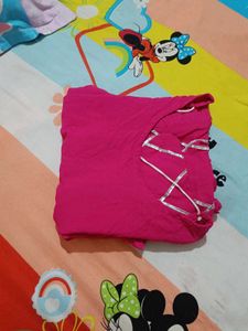 Pink Frock Knee Length Kurta