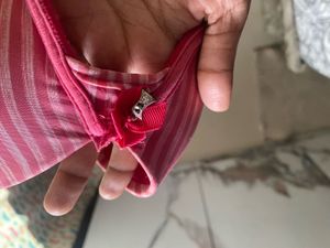 Pink Striped Bra