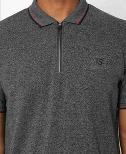 Teamspirit Men Polo Neck Zipper T shirt