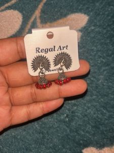 Regal Art Peacock Jhumka Earrings