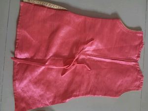 Girls&#39; Pink &amp; Gold Indian Top