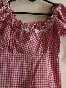 Gingham Off-Shoulder Top