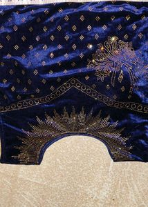 Elegant Bronze Saree with Velvet Blouse