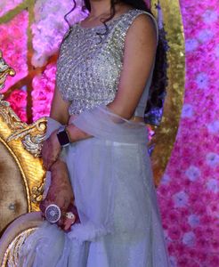 Grey Heavy Lehenga for shadi season