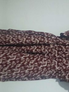 Burgundy Print Butterfly Sleeve Dress