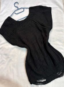 🎁Buy2 Get2 Free Black Distress Knit Sweater B