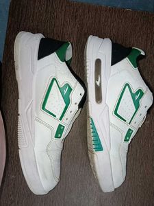 White &amp; Green Athletic Sneakers