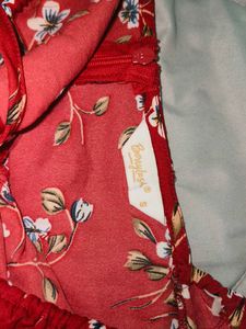 Stunning Red Floral Dressberry Dress for a Vibrant