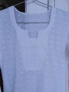 Stitched Chikankari White Salwar Suit Set