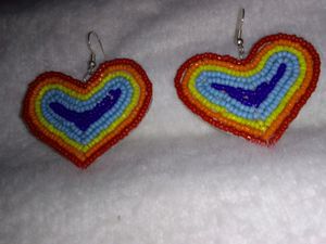 New Rainbow Heart Earrings