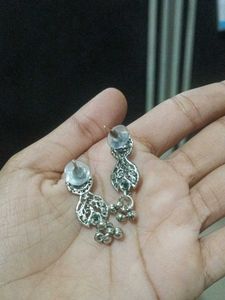 Oxidized Silver Drop Earrings