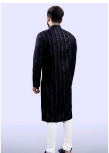Striped Black Kurta