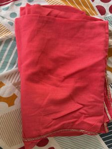 Yellow Dupatta with Gold Border