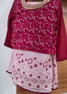 Beautiful Rosy Pink Lahenga Choli With Handwork