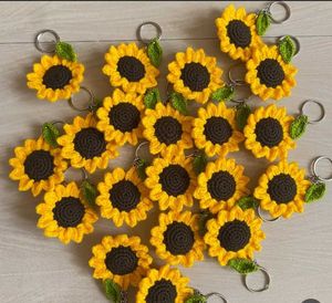 Sunflower Crochet Keychain