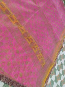 Elegant Pink cotton saree