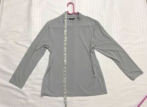 Grey Mock Neck Top