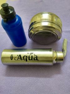 Combo Of Water Bottles And Tiffin Box
