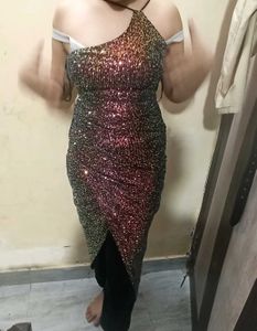 One Shoulder Party Cocktail Slit Cut Dress Urbanic