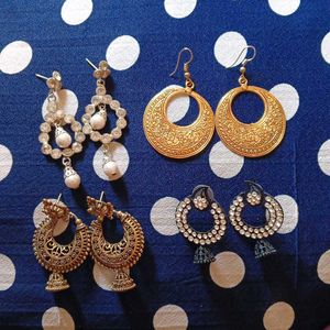 Earrings - Assorted Styles combo of 4 pair