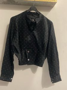 Polka Dot Cropped Blouse