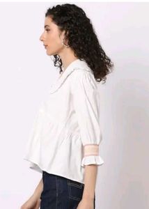 White Peter Pan Collar Top