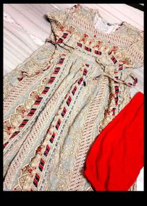 Patterned Anarkali Dress