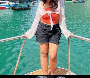 Orange One Piece crop top