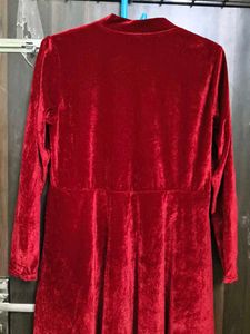 New Stylish Party WearRed Velvet Midi Dress
