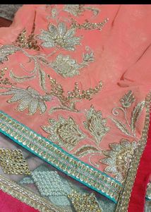 Beautiful Coral Georgette Saree