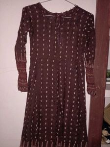 Brown Print Midi Dress