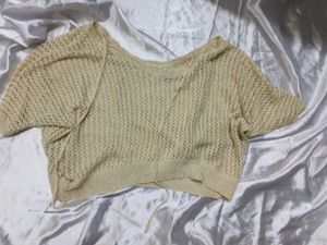 Golden Shiny Crop Top