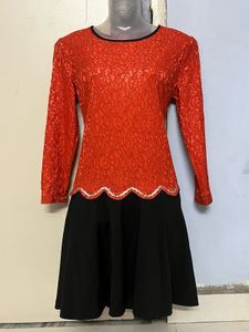 Pintrest Orange & Black Lace Dress