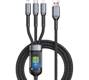 3 in 1 100w/6A Charging Cable