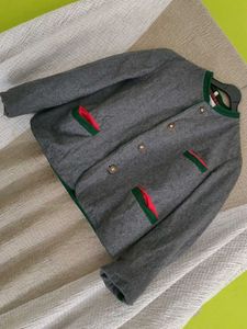 Grey Jacket with Trim Detail