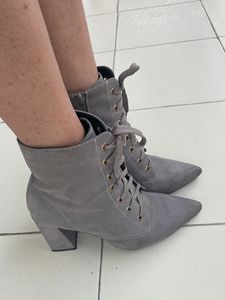 Grey Lace Boots